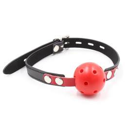 Mordaza de Bola Transpirable Negro/Rojo de Latetobed Bdsm Line | VibraZon