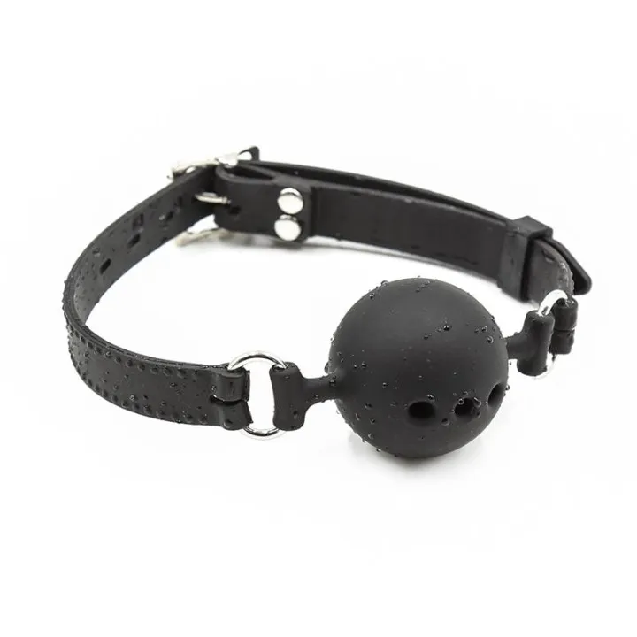 Mordaza de Bola Transpirable Silicona 5 cm Talla L Negro de Latetobed Bdsm Line