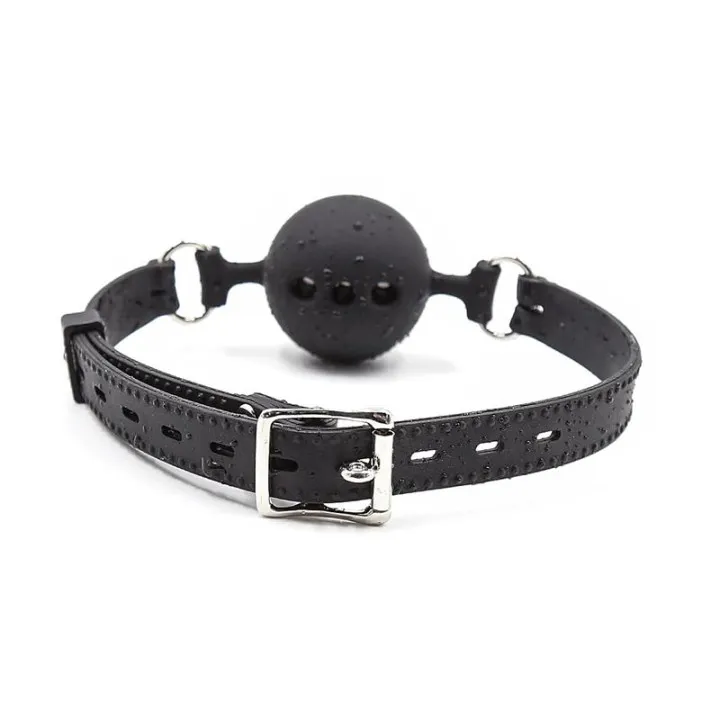 Mordaza de Bola Transpirable Silicona 5 cm Talla L Negro de Latetobed Bdsm Line