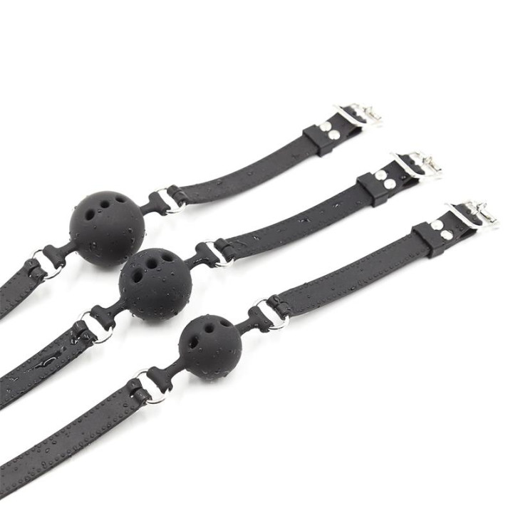 Mordaza de Bola Transpirable Silicona 5 cm Talla L Negro de Latetobed Bdsm Line | VibraZon