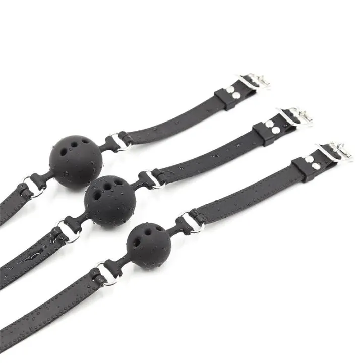 Mordaza de Bola Transpirable Silicona 5 cm Talla L Negro de Latetobed Bdsm Line