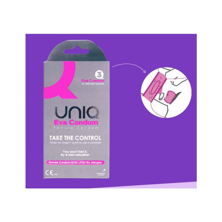 Eva Female Preservativos Femeninos sin Látex 3 Unidades de Uniq | VibraZon