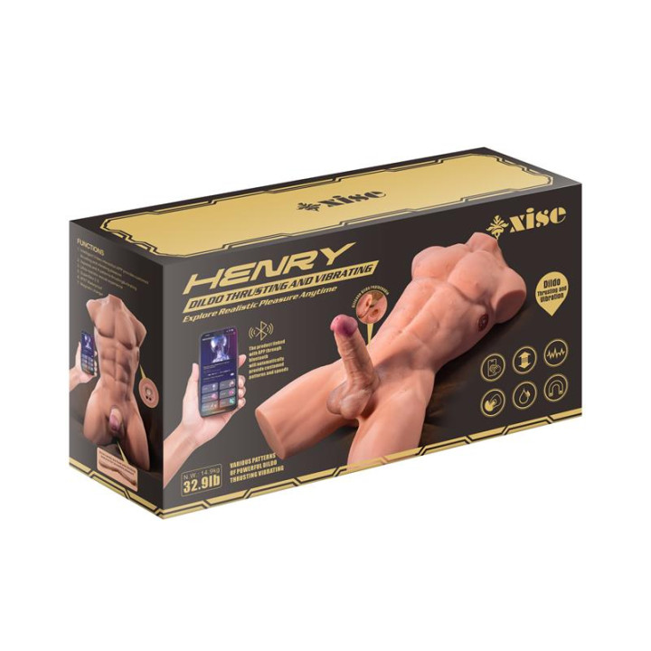 Henry Torso con Dildo Desmontable, Thrusting y APP 15,7 kg de Xise | VibraZon