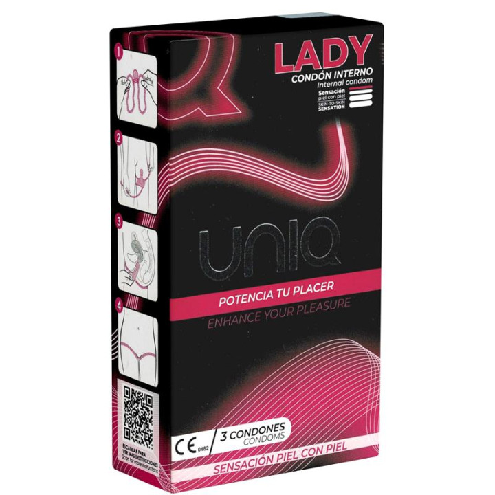 Preservativos Femeninos sin Látex 3 Unidades Lady Female de Uniq | VibraZon
