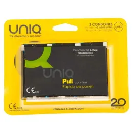 Preservativos con Tiras Pull Condoms Sin Látex 3 pcs de Uniq
