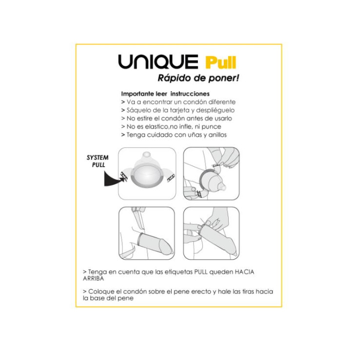 Preservativos con Tiras Pull Condoms Sin Látex 3 pcs de Uniq | VibraZon