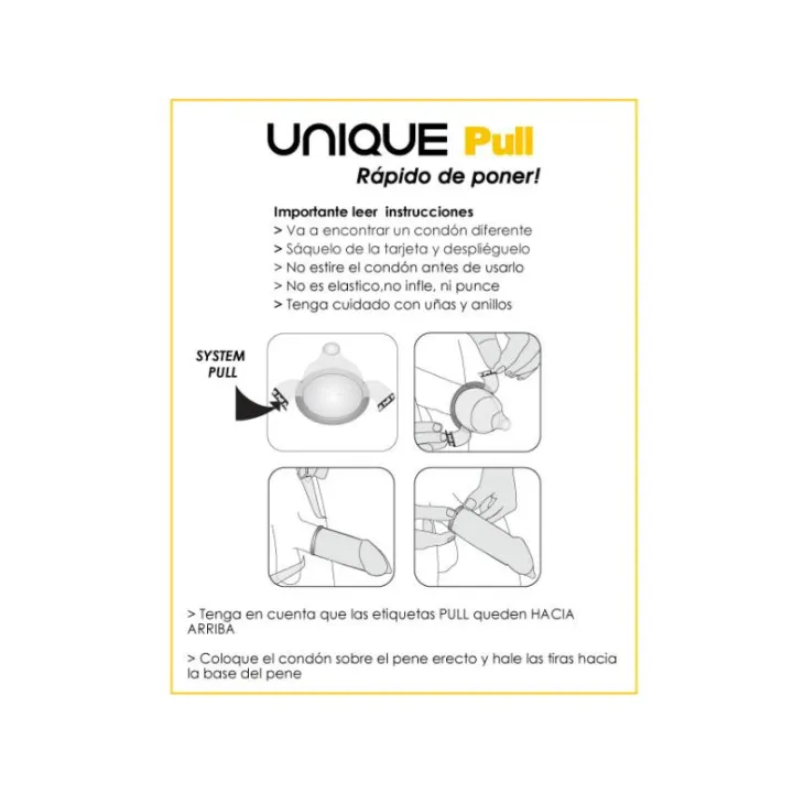 Preservativos con Tiras Pull Condoms Sin Látex 3 pcs de Uniq