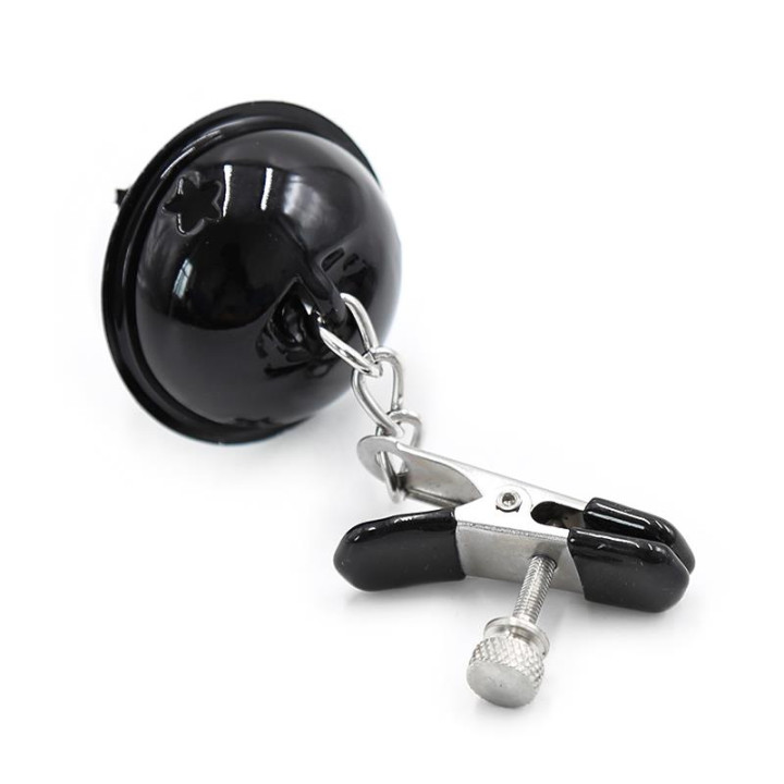 Pinzas para Pezones con Cascabeles Blanco/Negro de Latetobed Bdsm Line | VibraZon
