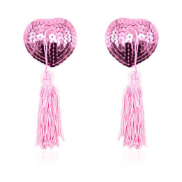 Pezoneras Autoadhesivas Forma de Corazón con Lentejuelas Rosa de Latetobed Bdsm Line | VibraZon