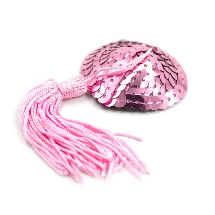Pezoneras Autoadhesivas Forma de Corazón con Lentejuelas Rosa de Latetobed Bdsm Line | VibraZon