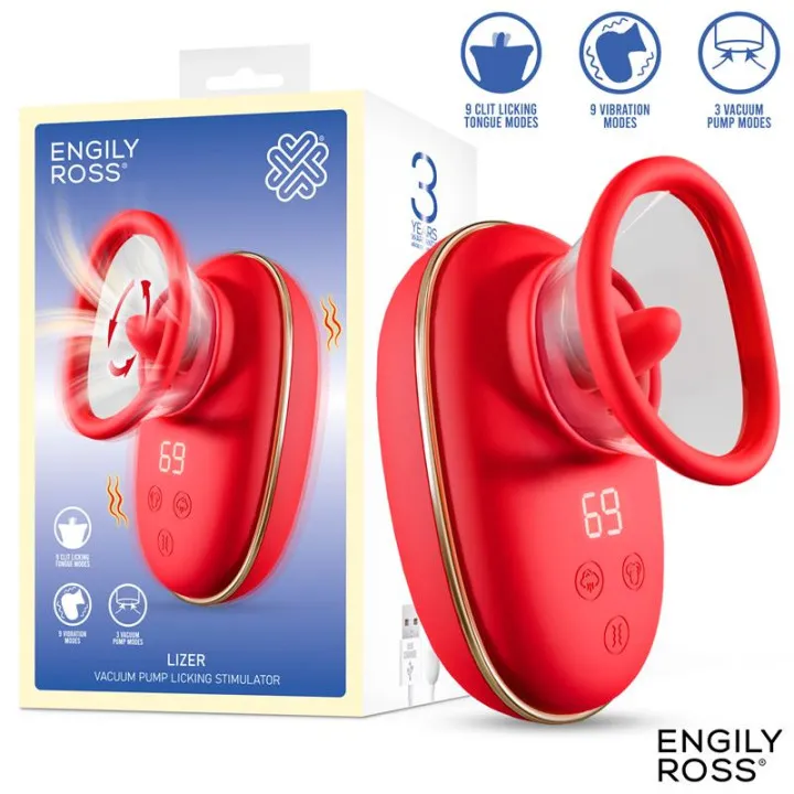 Lizer Estimulador con Lengua Oscilante, Bomba de Vacío y Vibración de Engily Ross