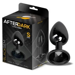 Blackgem Plug Anal Metálico con Joya Talla S Negro de Afterdark