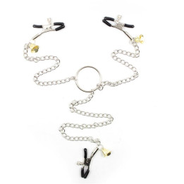 Pinzas para Pezones y Clitoris con Cadena Metal de Latetobed Bdsm Line | VibraZon