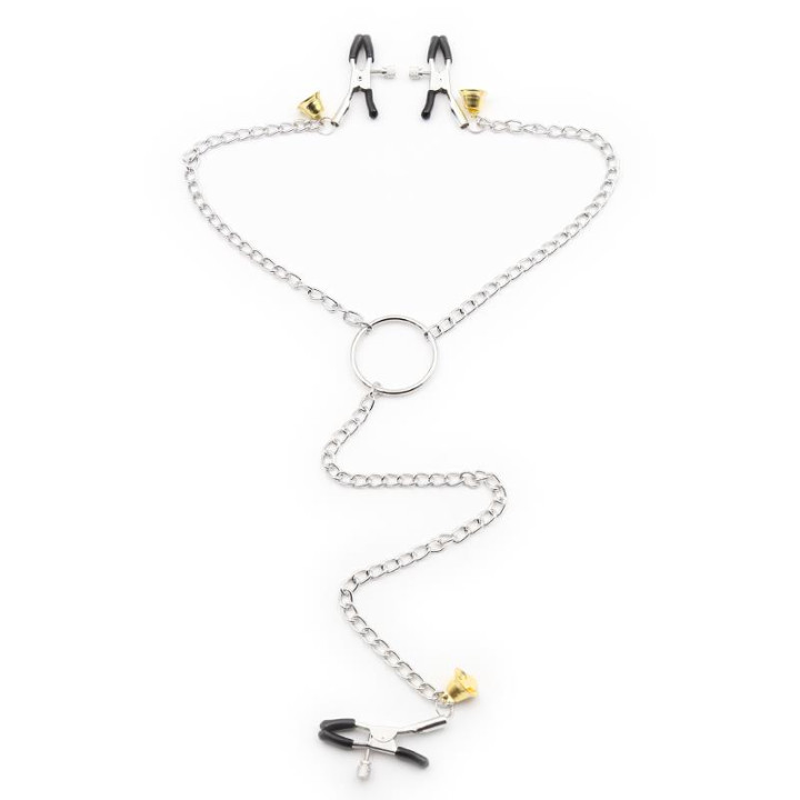 Pinzas para Pezones y Clitoris con Cadena Metal de Latetobed Bdsm Line | VibraZon