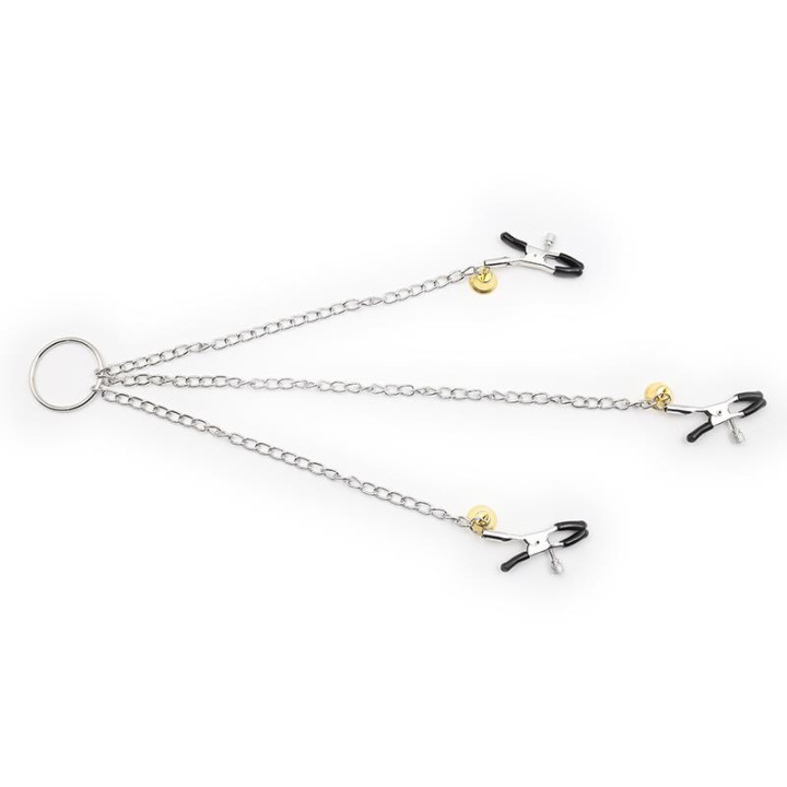 Pinzas para Pezones y Clitoris con Cadena Metal de Latetobed Bdsm Line | VibraZon