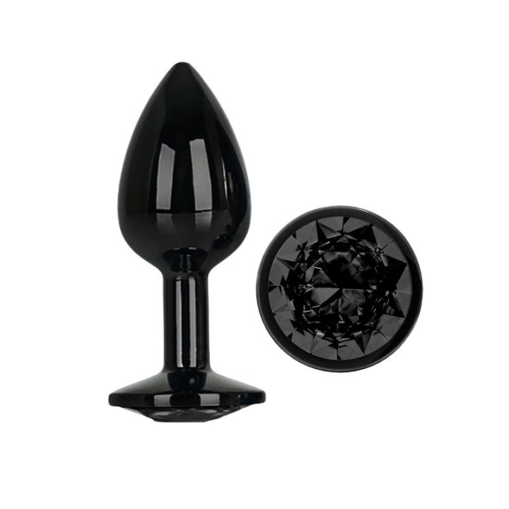 Blackgem Plug Anal Metálico con Joya Talla S Negro de Afterdark | VibraZon