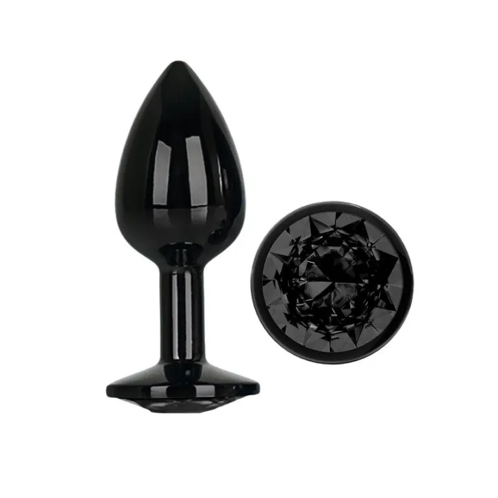 Blackgem Plug Anal Metálico con Joya Talla S Negro de Afterdark