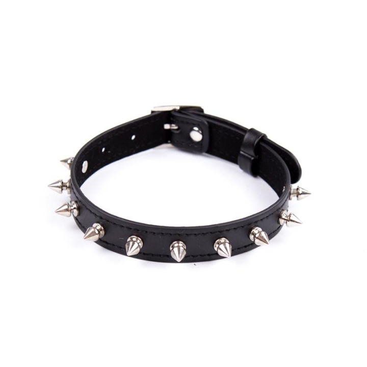 Collar con Pinchos Ajustable 43 cm Negro de Latetobed Bdsm Line | VibraZon