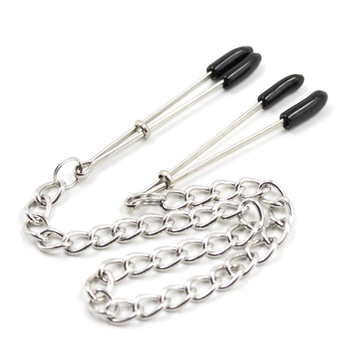 Pinzas para Pezones con Cadena Metal de Latetobed Bdsm Line | VibraZon