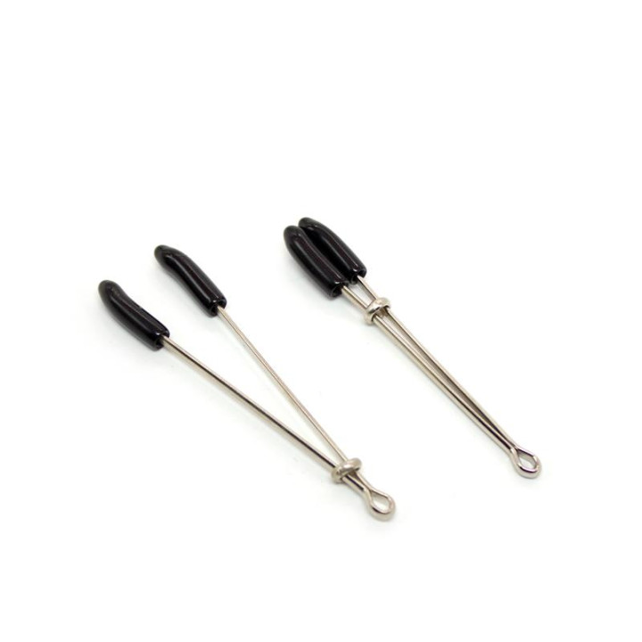 Pinzas para Pezones Metal Negro/Plata de Latetobed Bdsm Line | VibraZon