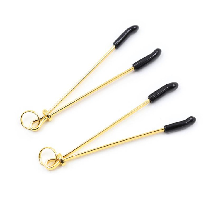 Pinzas para Pezones Metal Negro/Dorado de Latetobed Bdsm Line | VibraZon