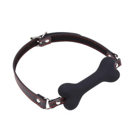 Mordaza Forma de Hueso Silicona 12 cm Negro de Latetobed Bdsm Line | VibraZon