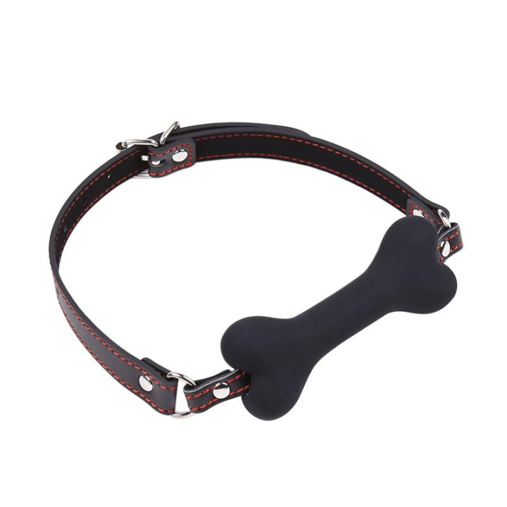 Mordaza Forma de Hueso Silicona 12 cm Negro de Latetobed Bdsm Line | VibraZon