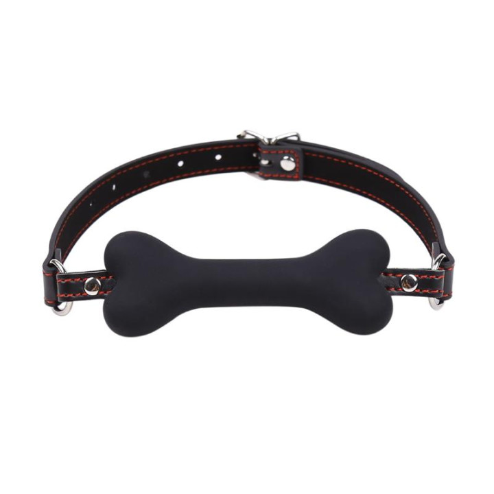 Mordaza Forma de Hueso Silicona 12 cm Negro de Latetobed Bdsm Line | VibraZon