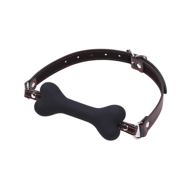 Mordaza Forma de Hueso Silicona 12 cm Negro de Latetobed Bdsm Line | VibraZon
