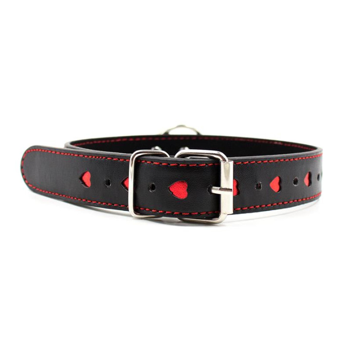 Collar con Cadena de Metal Negro/Rojo de Latetobed Bdsm Line | VibraZon