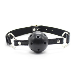Mordaza Bola Transpirable 4,5 cm Negro de Latetobed Bdsm Line | VibraZon
