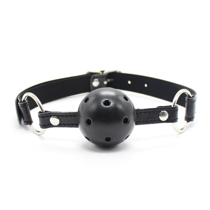 Mordaza Bola Transpirable 4,5 cm Negro de Latetobed Bdsm Line | VibraZon