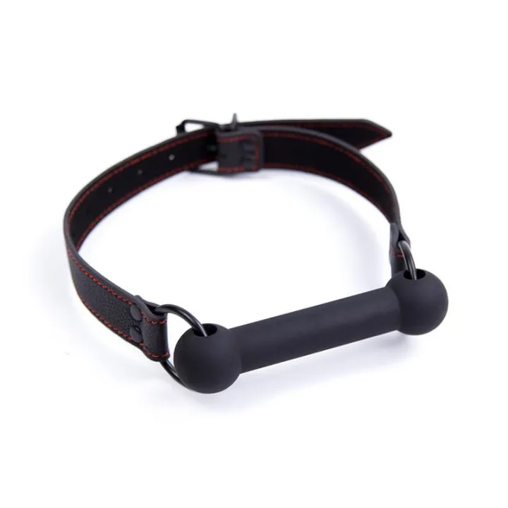 Mordaza de Hueso Ajustable Silicona Negro de Latetobed Bdsm Line
