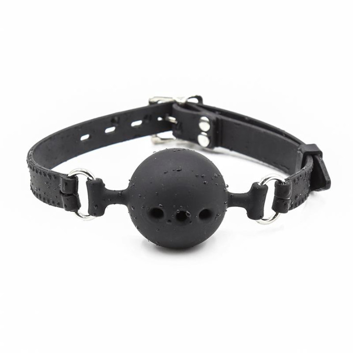 Mordaza de Bola Transpirable de Silicona 4,5 cm Talla M Negro de Latetobed Bdsm Line | VibraZon
