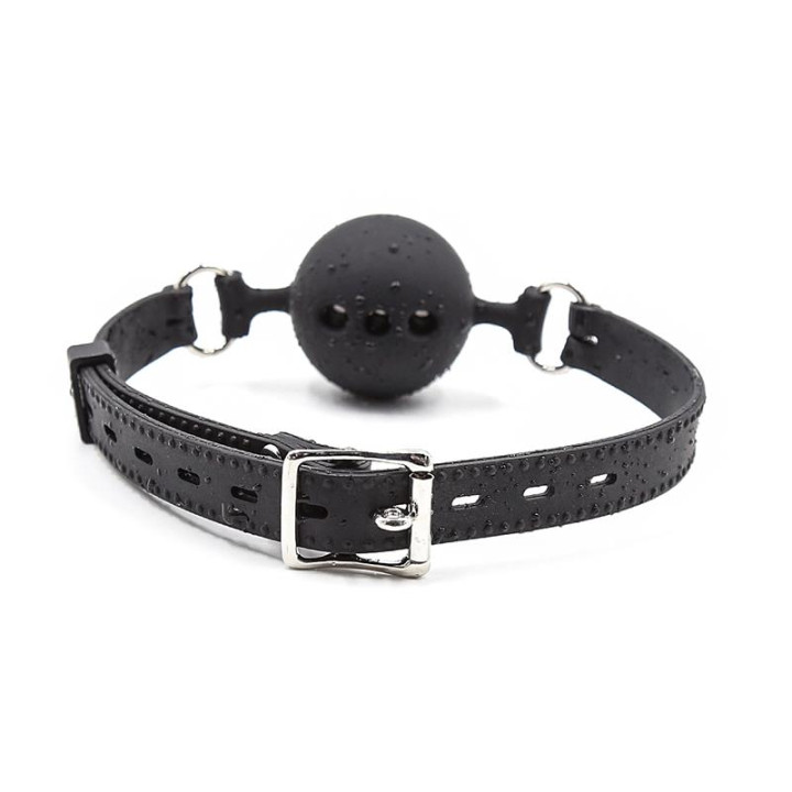 Mordaza de Bola Transpirable de Silicona 4,5 cm Talla M Negro de Latetobed Bdsm Line | VibraZon