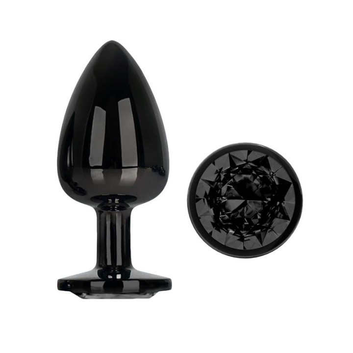 Blackgem Plug Anal Metálico con Joya Negro Talla L de Afterdark | VibraZon