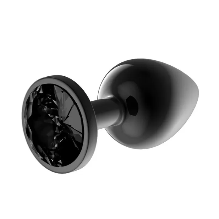 Blackgem Plug Anal Metálico con Joya Negro Talla L de Afterdark