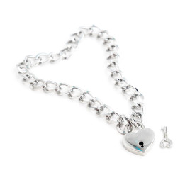Collar con Candado Metal Talla M 44 cm de Latetobed Bdsm Line | VibraZon