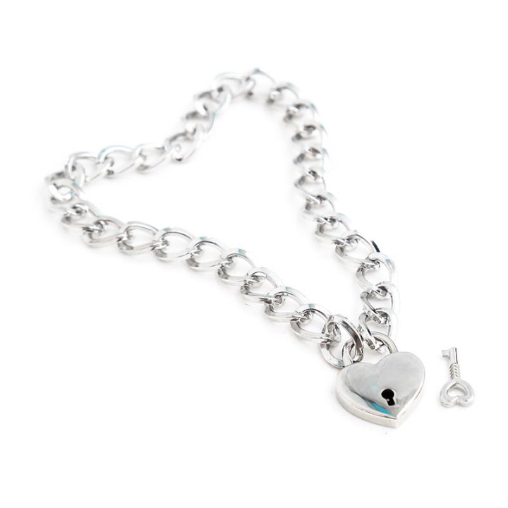 Collar con Candado Metal Talla M 44 cm de Latetobed Bdsm Line | VibraZon