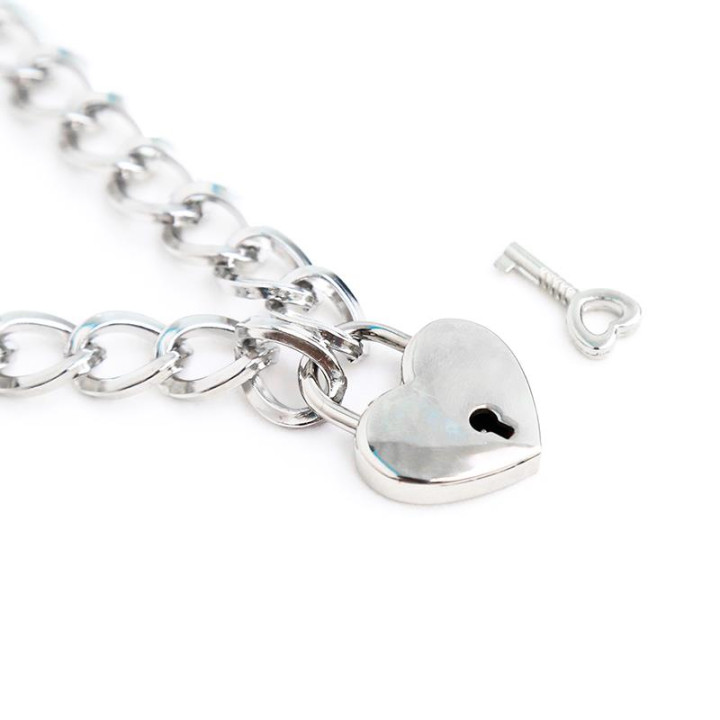 Collar con Candado Metal Talla M 44 cm de Latetobed Bdsm Line | VibraZon