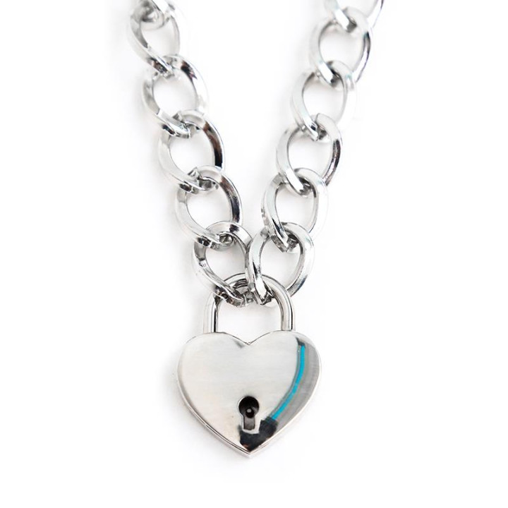 Collar con Candado Metal Talla M 44 cm de Latetobed Bdsm Line | VibraZon