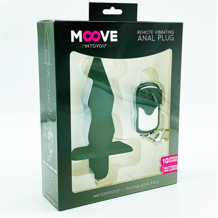 Plug Anal con Vibración y Control Remoto Negro de Moove | VibraZon
