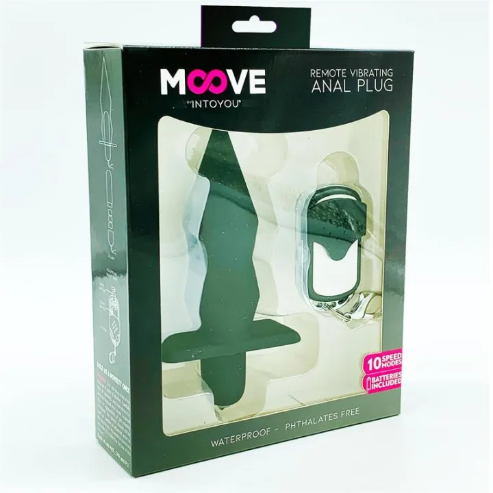 Plug Anal con Vibración y Control Remoto Negro de Moove