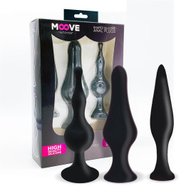 Set 3 Plugs Anal Silicona Negro de Moove | VibraZon