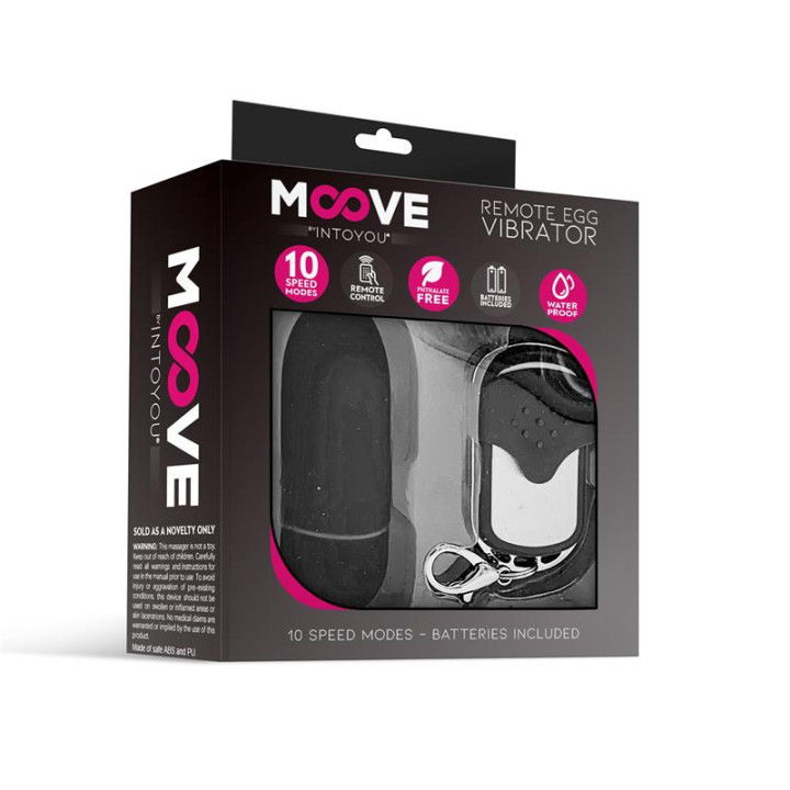 Huevo Vibrador con Control Remoto Negro de Moove | VibraZon