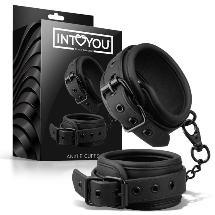Esposas para Tobillos Cuero Vegano de Intoyou Black Shadow | VibraZon