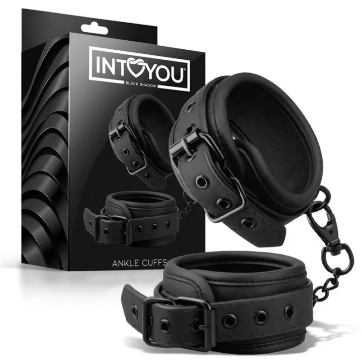 Esposas para Tobillos Cuero Vegano de Intoyou Black Shadow