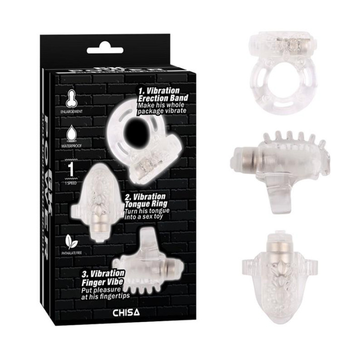 Kit 3 Anillos para el Pene Teasers Ring Kit de Chisa | VibraZon