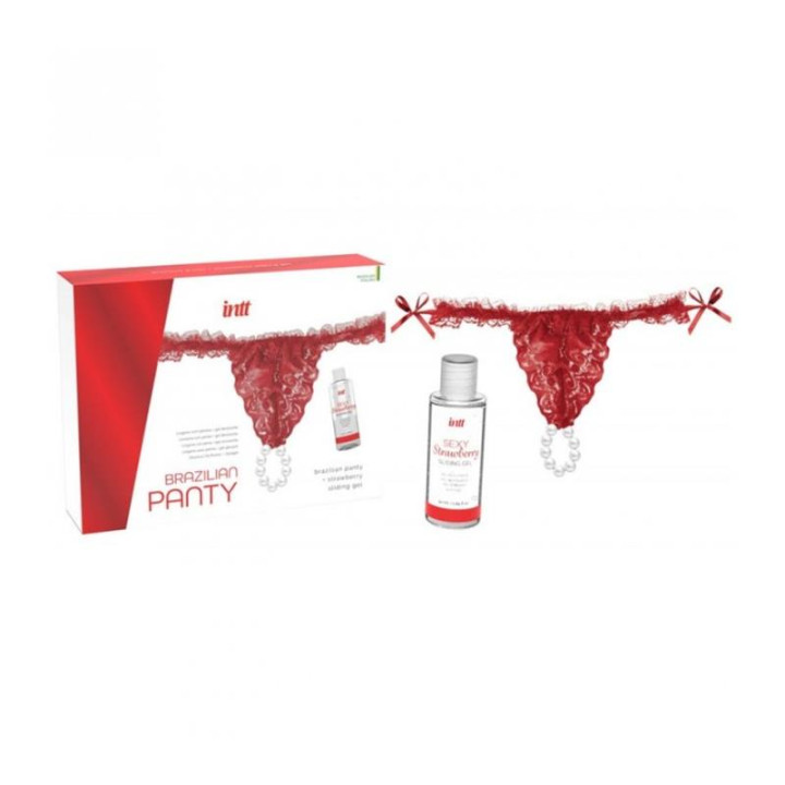 Braguita Brasileña con Gel Deslizante Base Agua de Fresa 50 ml de Intt | VibraZon