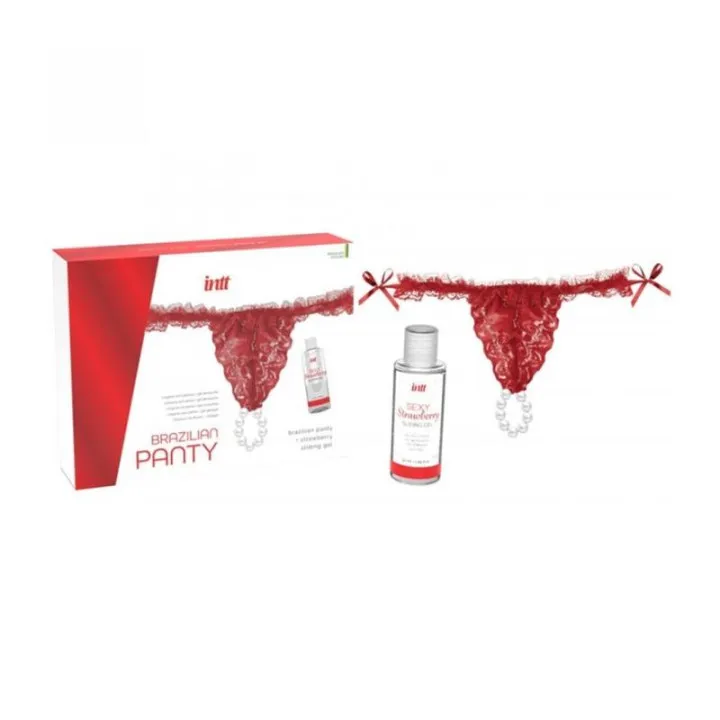 Braguita Brasileña con Gel Deslizante Base Agua de Fresa 50 ml de Intt